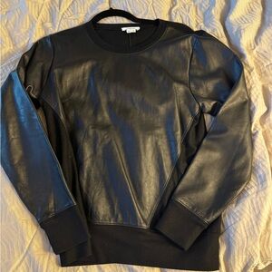 Helmet Lang Black Leather Panel Top